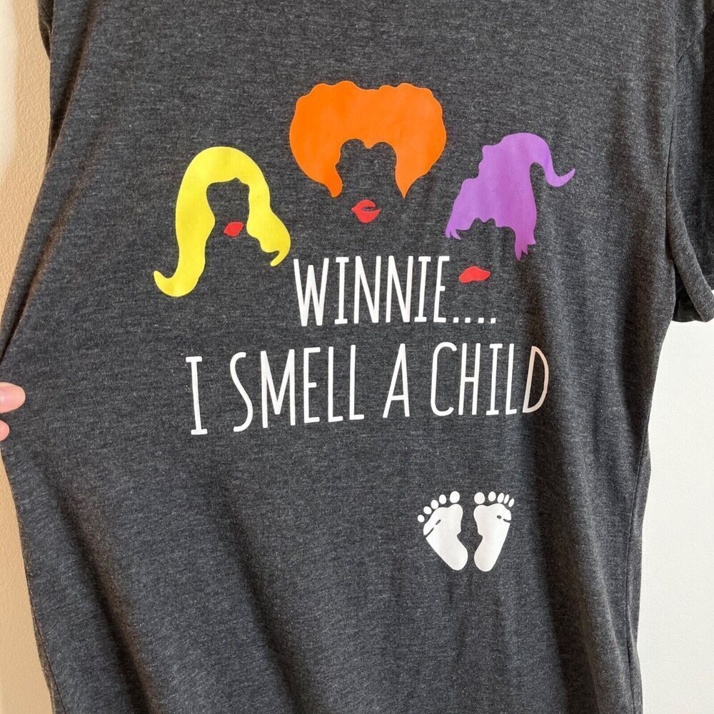 Heyo Women’s Hocus Pocus Maternity T-Shirt Size L Gray Sanderson Sisters Graphic - Picture 3 of 6